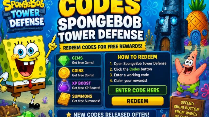 code spongebob tower defense