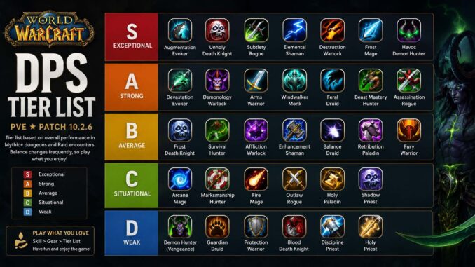 wow dps tier list