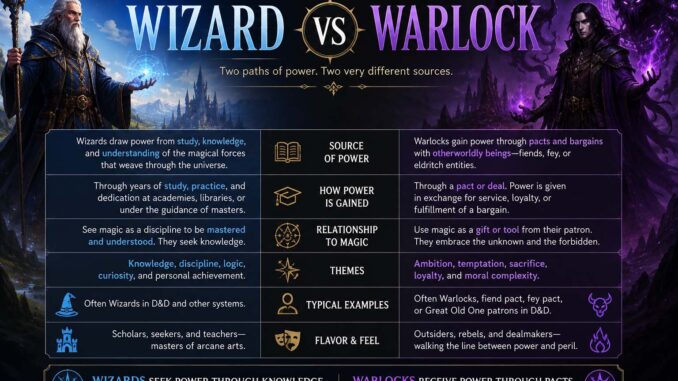 difference between wizard and warlock