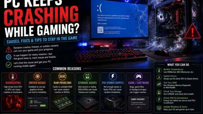 pc keeps crashing while gaming