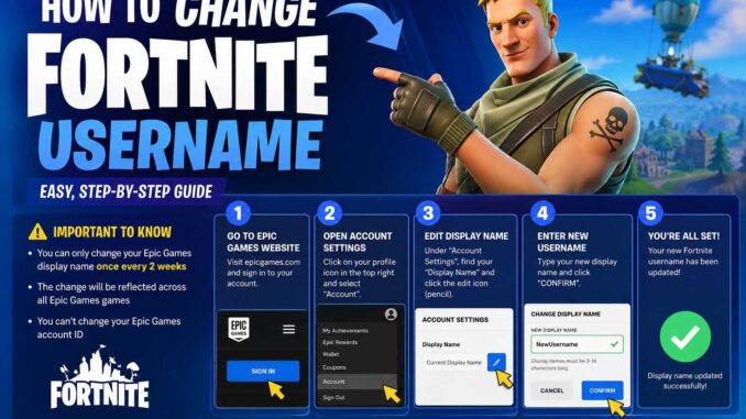 how to change fortnite username