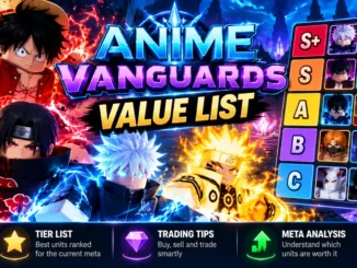 anime vanguards value list